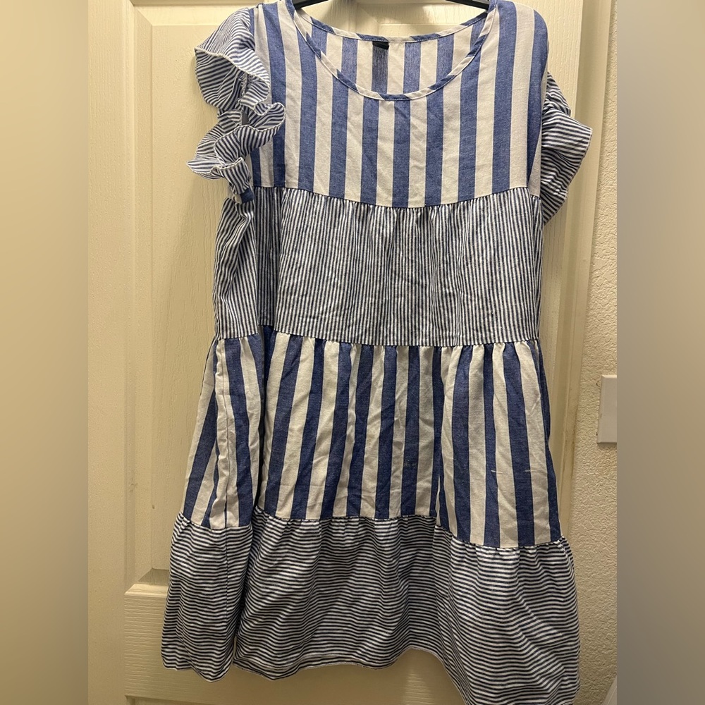 Women’s blue white stripe SHEIN plus size dresss